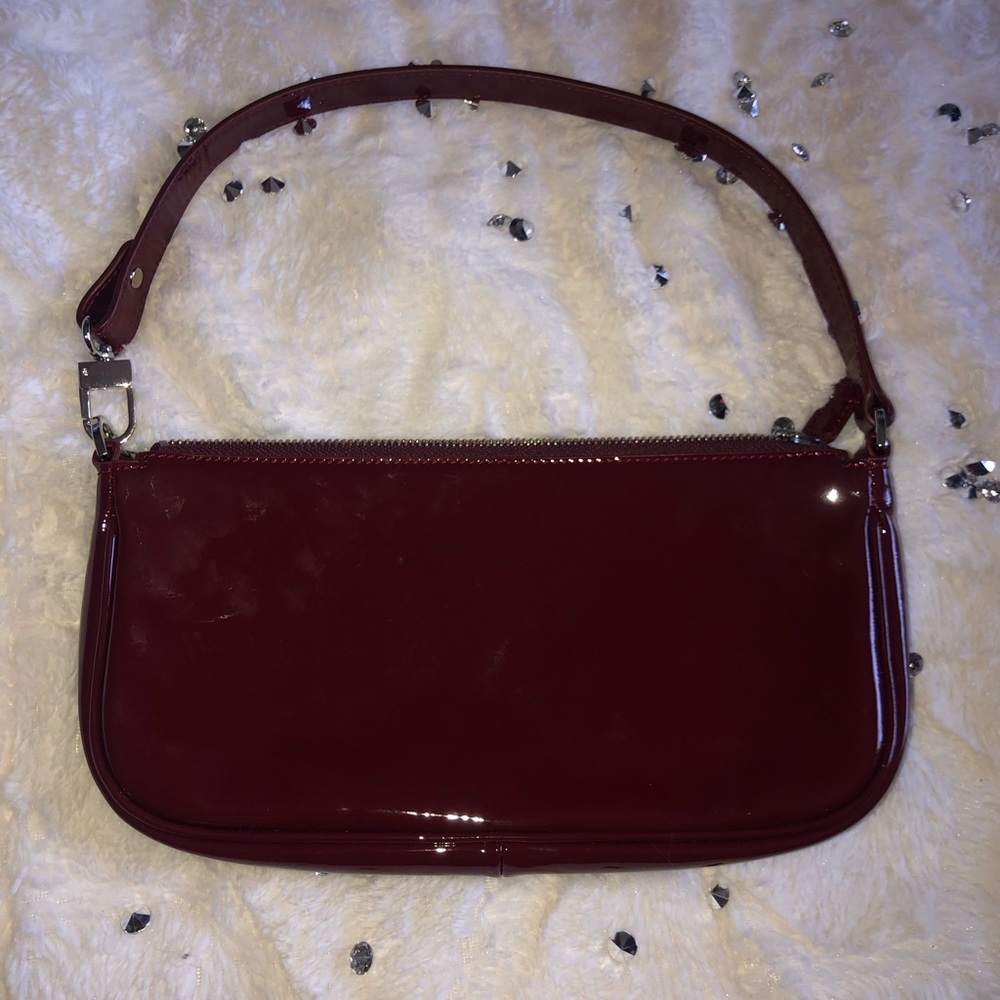 BY FAR Rachel Bag Burgundy Patent Leather